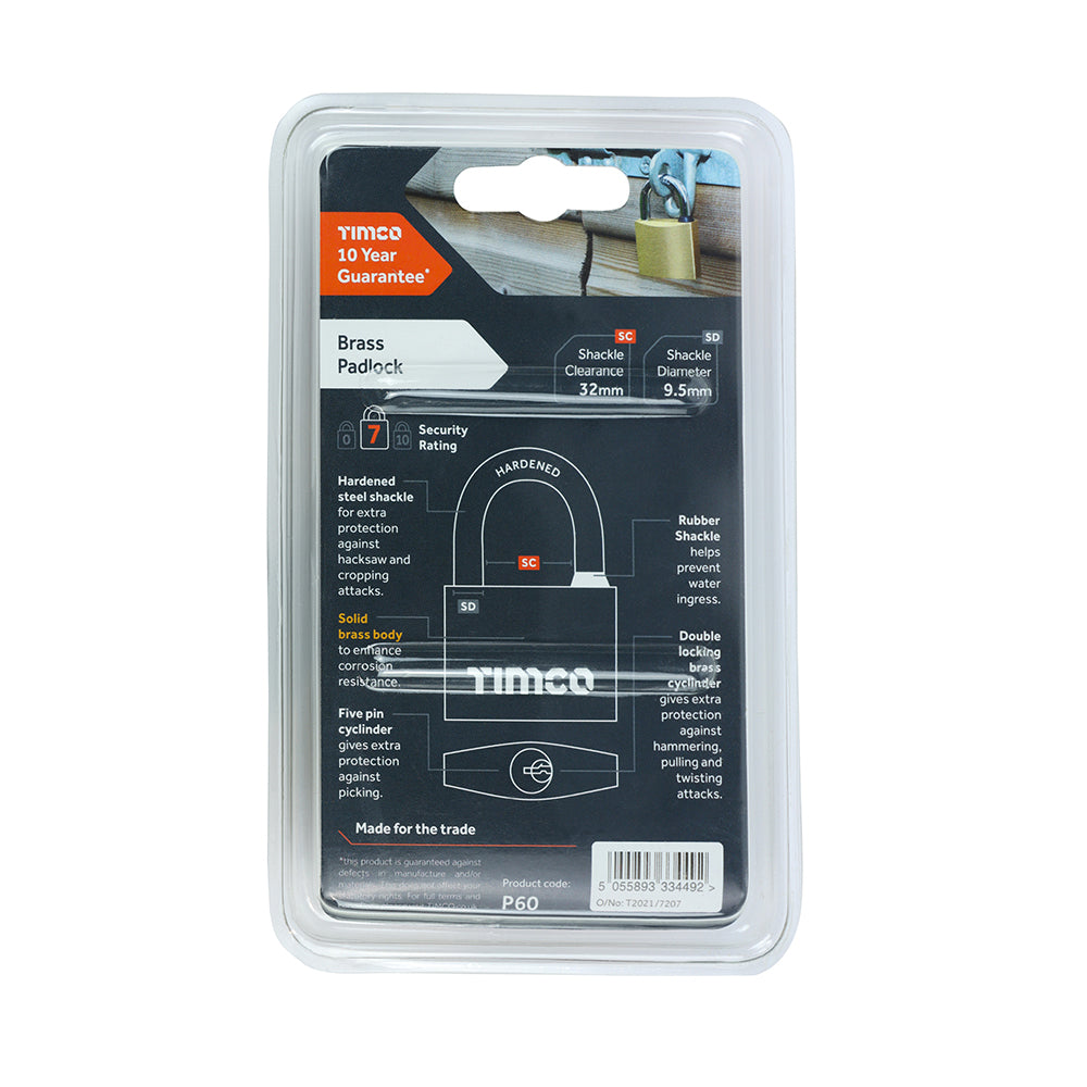 TIMCO Brass Padlock