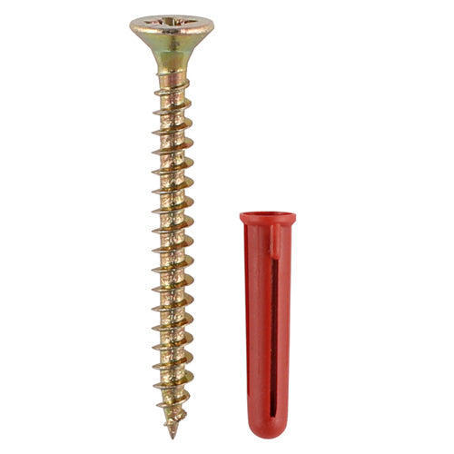 TIMCO Screws & Red Plastic Plugs