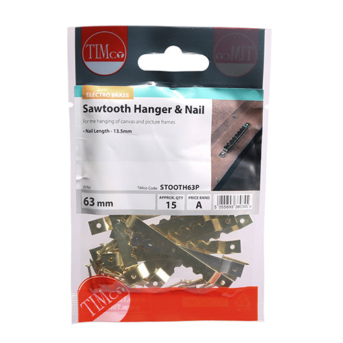 TIMCO Sawtooth & Nails - E/Brass