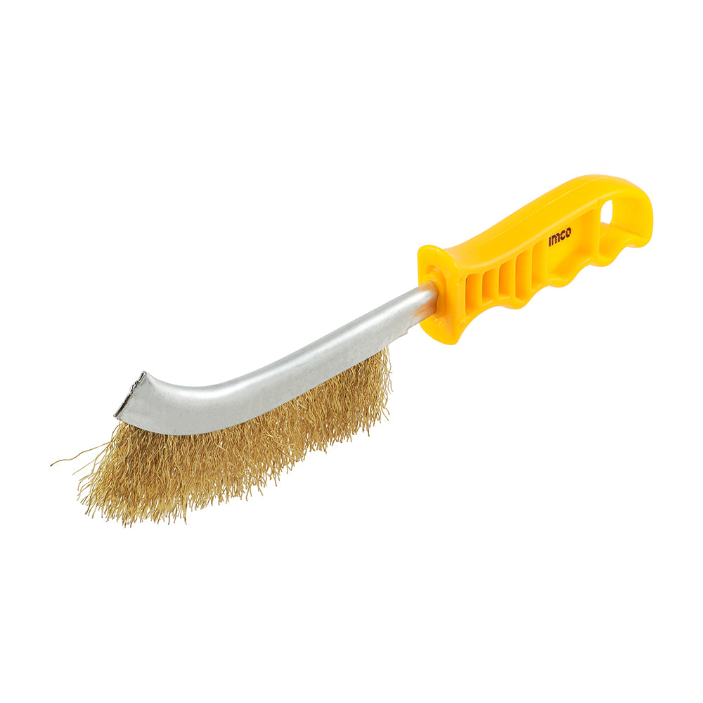 TIMCO Yellow Handle Wire Brush Brass