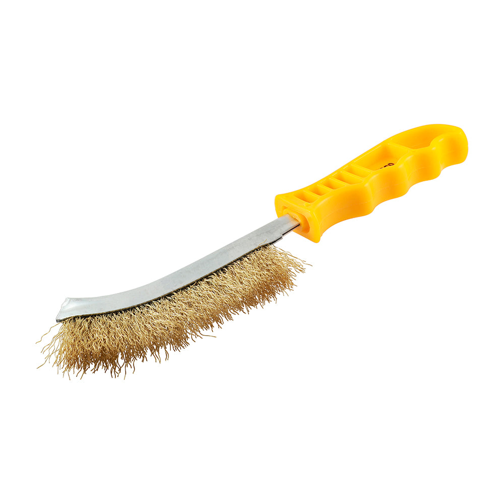 TIMCO Yellow Handle Wire Brush Brass