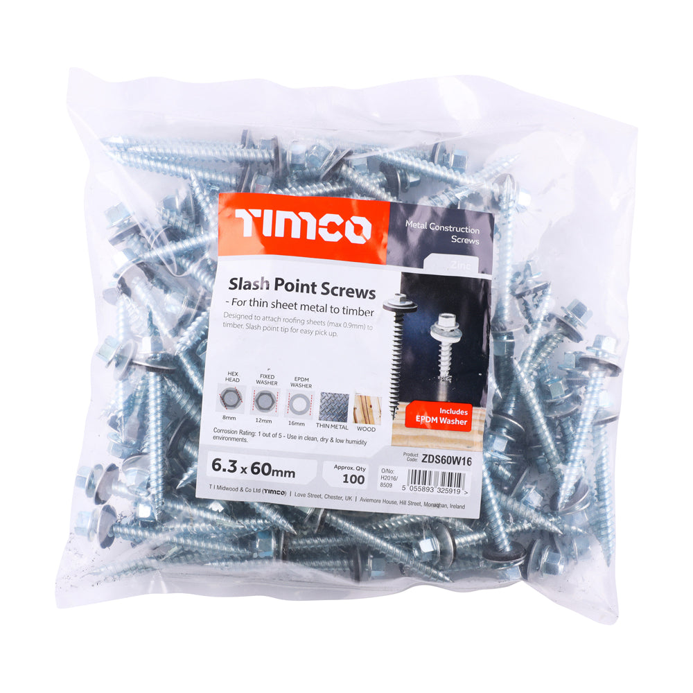 TIMCO Hex Screw W16 Slash Zinc