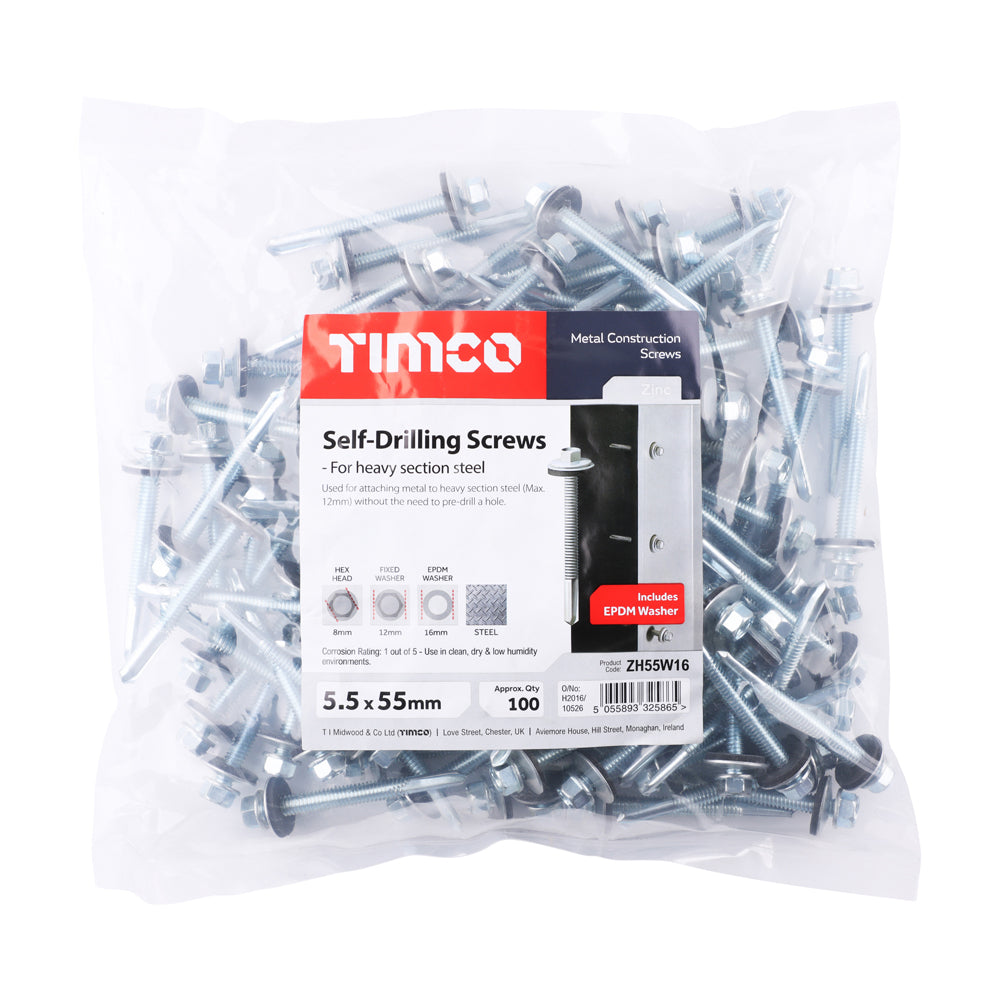 TIMCO Hex Screw W16 S/DRILL No5 Zinc