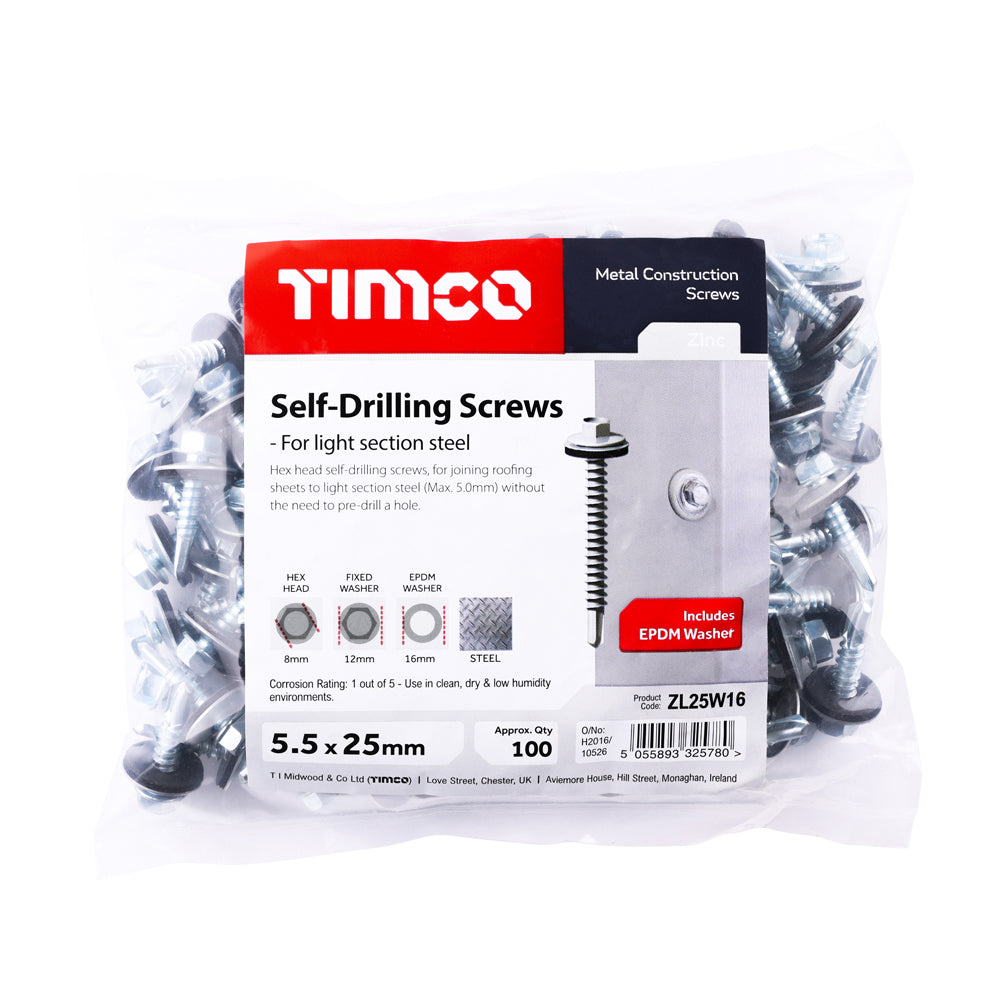 TIMCO Hex Screw W16 S/DRILL No3 BZP