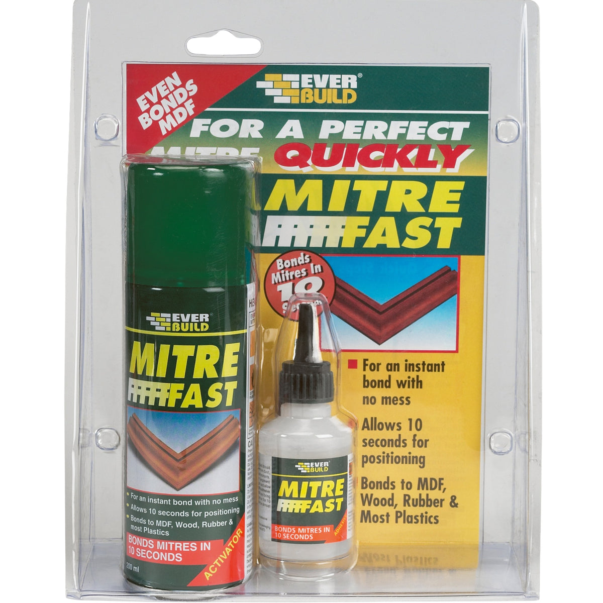 Everbuild Mitre Fast Bonding Kit Standard kit (50g + 200ml) - BIOKIL.