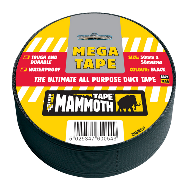Everbuild Mammoth Mega All Purpose Tape – Black / 50mm x 50m