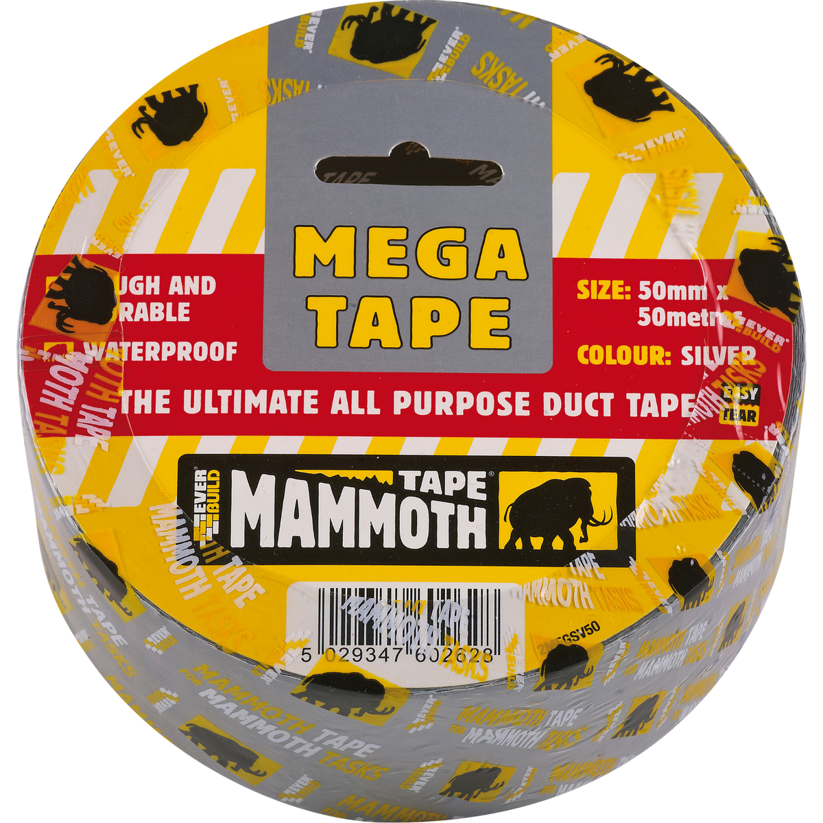 Everbuild Mammoth Mega All Purpose Tape – Silver / 50mm x 50m