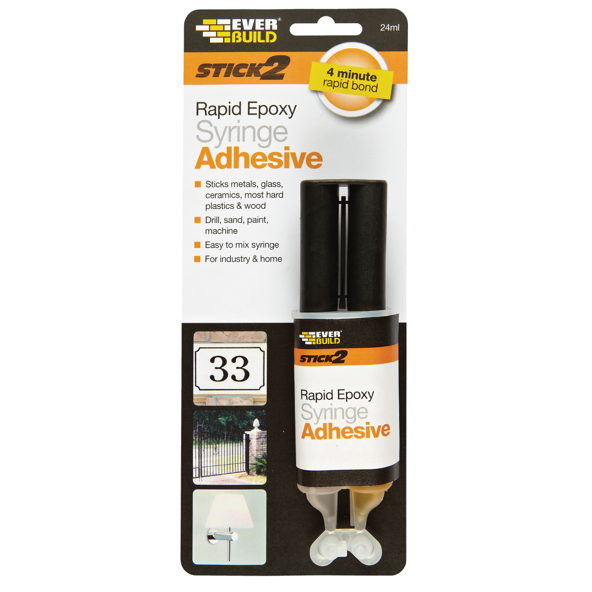 Everbuild Stick2 Rapid Epoxy Syringe – 24ml