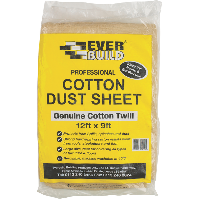 Everbuild Cotton Dust Sheet – 12 x 9ft