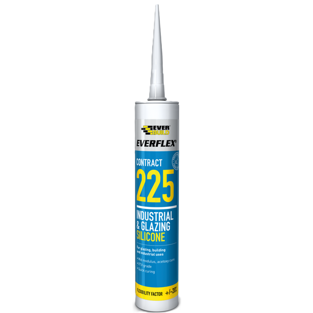 Everbuild Everflex Contract 225 Industrial & Glazing Silicone – Black / 295ml