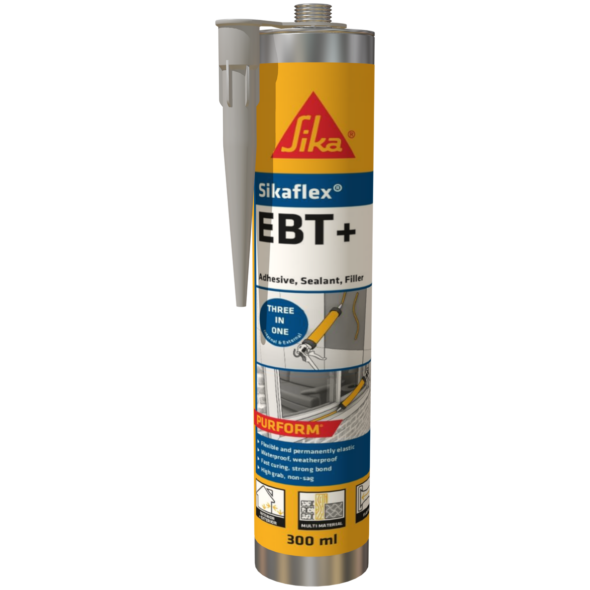 Sikaflex EBT+ Polyurethane Adhesive, Sealant & Filler – Concrete Grey / 300ml