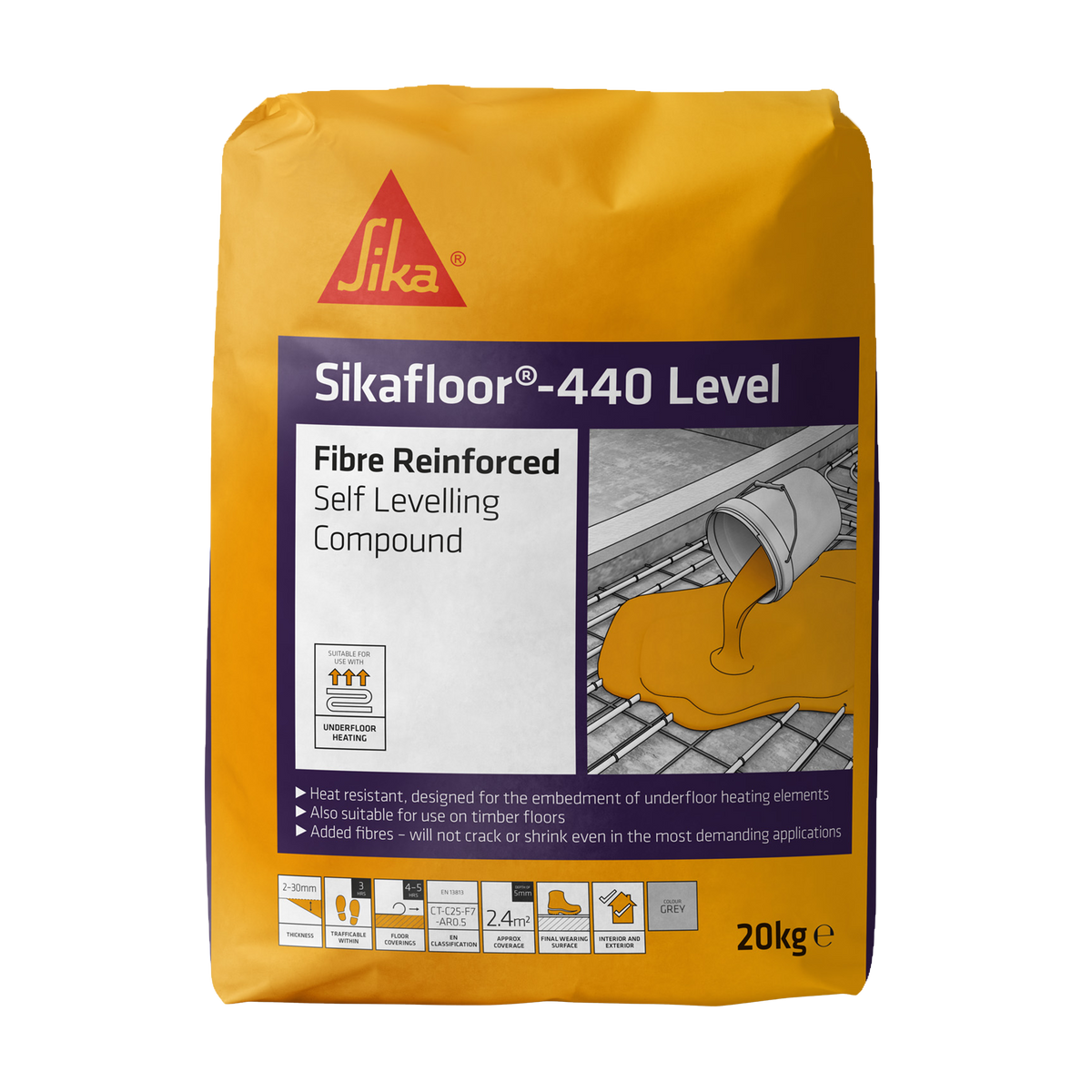 Sikafloor-440 Level Fibre Reinforced Self-Levelling Compound – Grey / 20kg