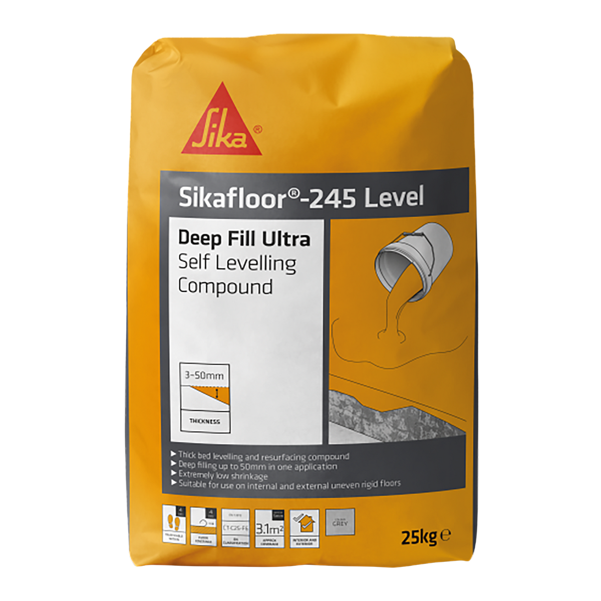 Sikafloor-245 Level Deep Fill Ultra Levelling Compound – Grey / 25kg