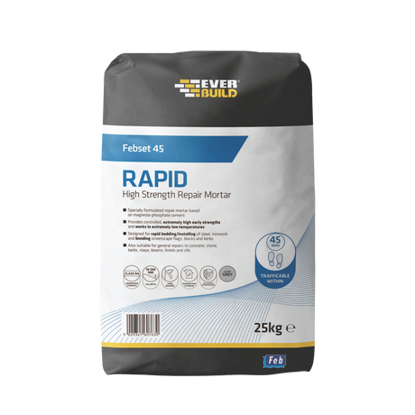 Feb Febset 45 Rapid High Strength Repair Mortar – Grey / 25kg