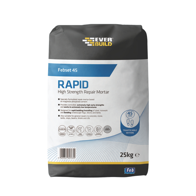 Feb Febset 45 Rapid High Strength Repair Mortar – Grey / 25kg