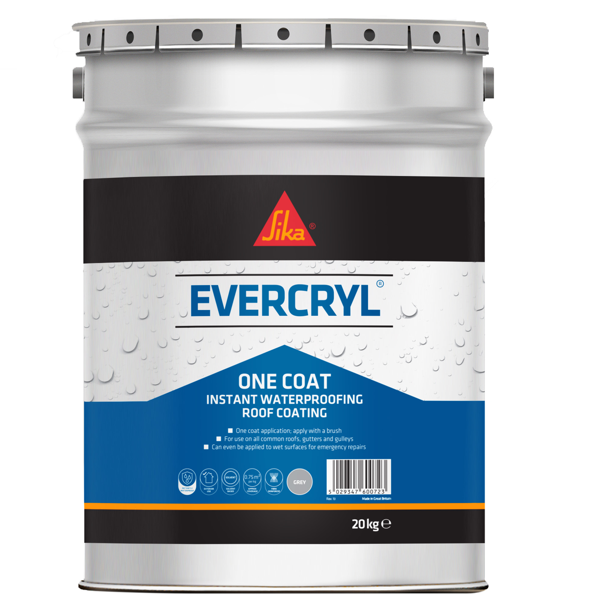 Sika Evercryl One Coat Roof Repair – Grey / 20kg