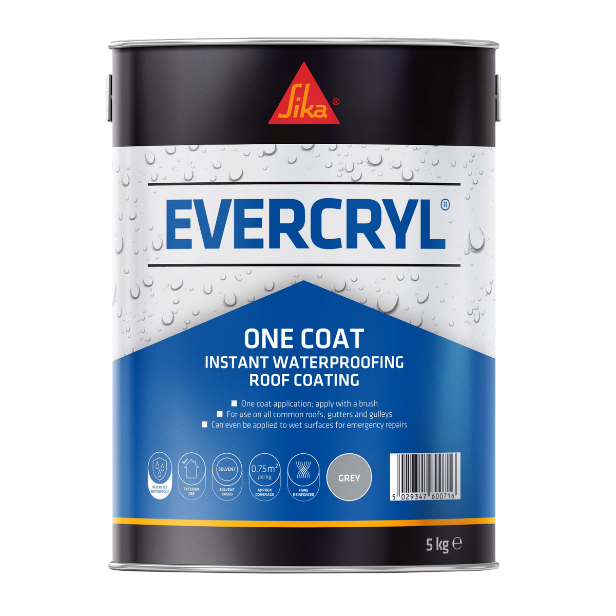 Sika Evercryl One Coat Roof Repair – Grey / 5kg