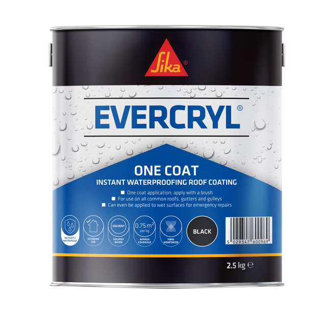 Sika Evercryl One Coat Roof Repair – Black / 2.5kg