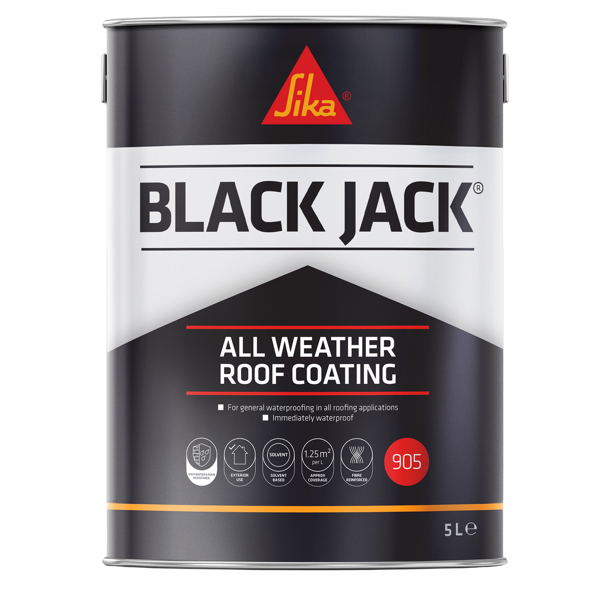 Sika Black Jack 905 All Weather Roof Coating – Black / 5L