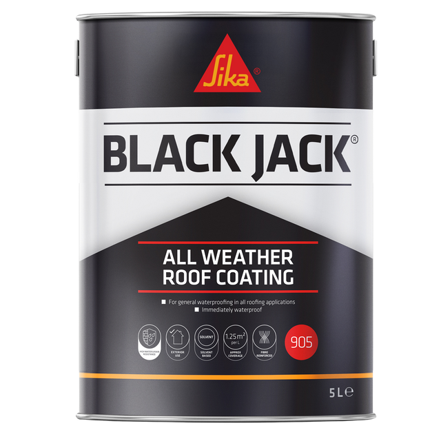 Sika Black Jack 905 All Weather Roof Coating – Black / 5L