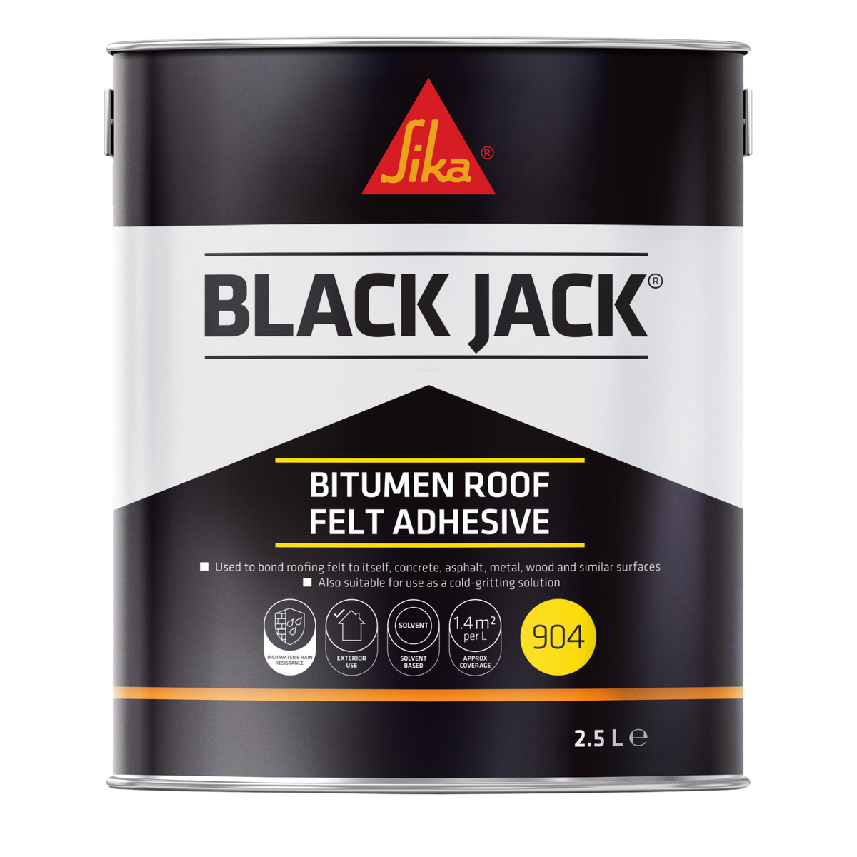 Sika Black Jack 904 Roof Felt Adhesive – Black / 2.5L
