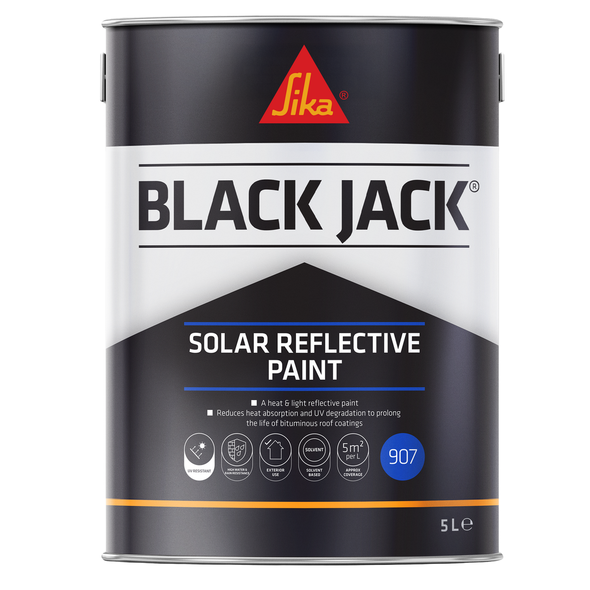 Sika Black Jack 907 Solar Reflective Paint – Silver / 5L