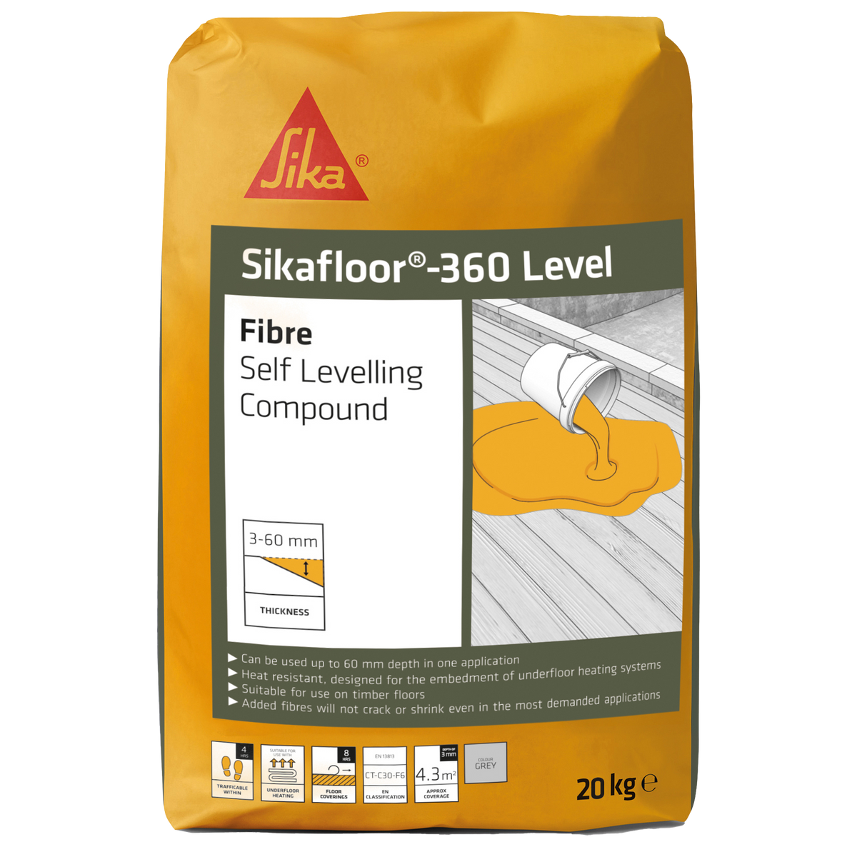 Sikafloor-360 Level Fibre Self-Levelling Compound – Grey / 20kg