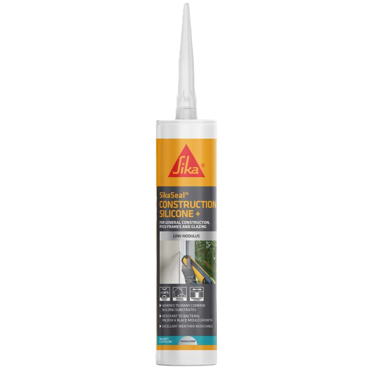 SikaSeal Construction Silicone+ – Translucent / 295ml