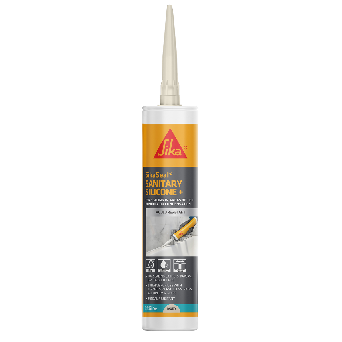 SikaSeal Sanitary Silicone+ – Ivory / 295ml