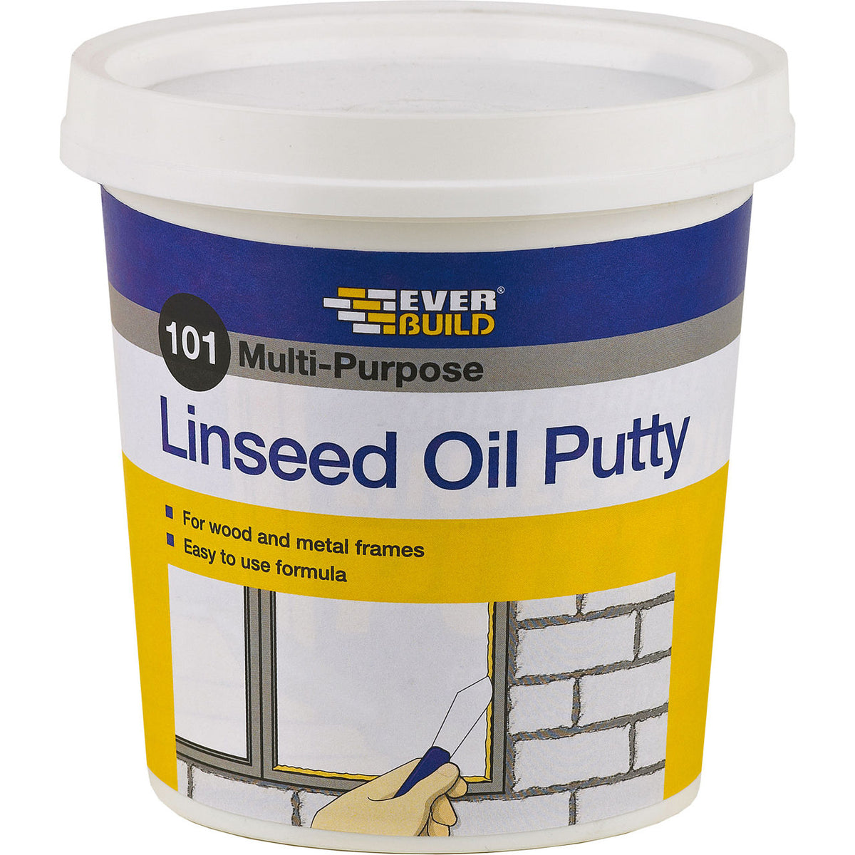 Everbuild 101 Multi Purpose Linseed Oil Putty – Natural / 1kg; Natural / 2kg